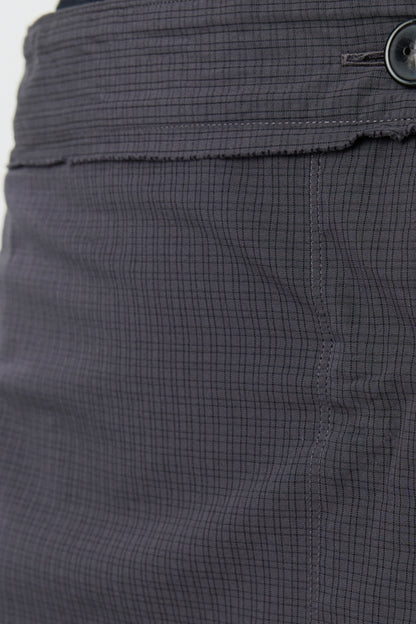 CLASSIC WRAP SKIRT Mushroom Micro Check Poplin