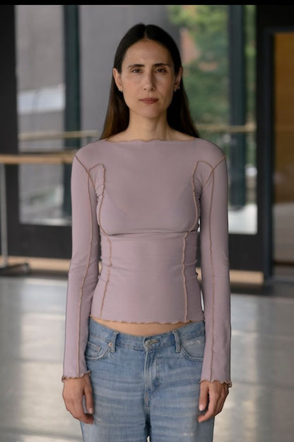 OMATO LONG SLEEVE TEE Verbe Purple/ Aural