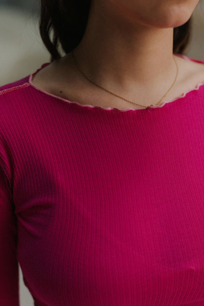 VEIN LONG SLEEVE TEE York Pink