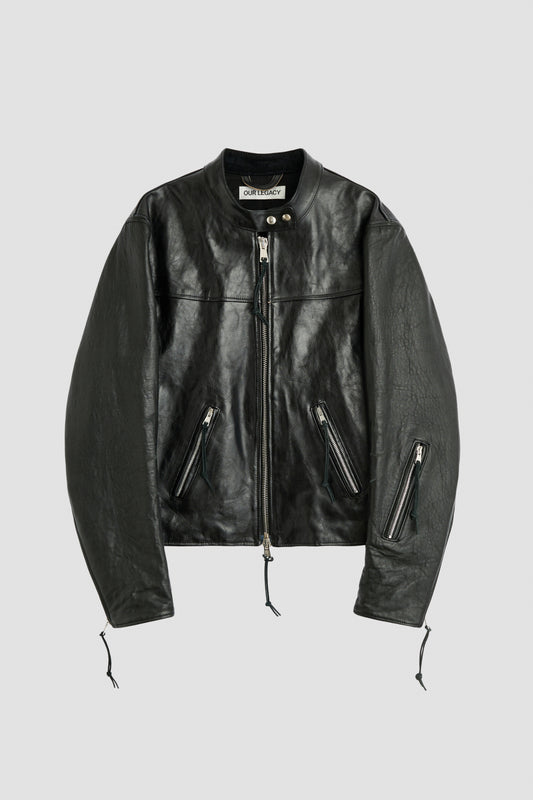 YUREI JACKET Whisker Black Buffed Lambskin
