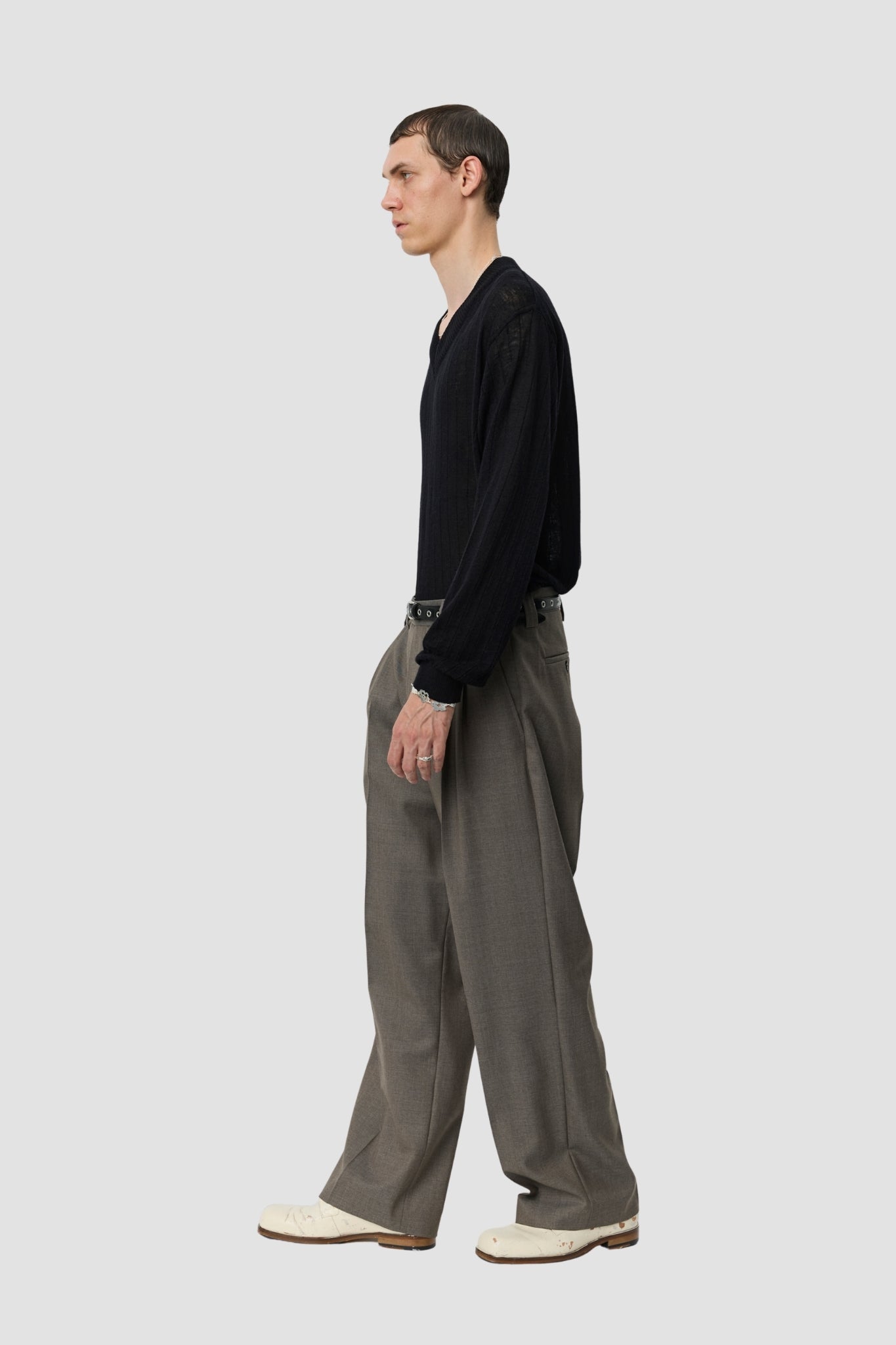 CLASSIC TROUSERS Light Taupe Wool