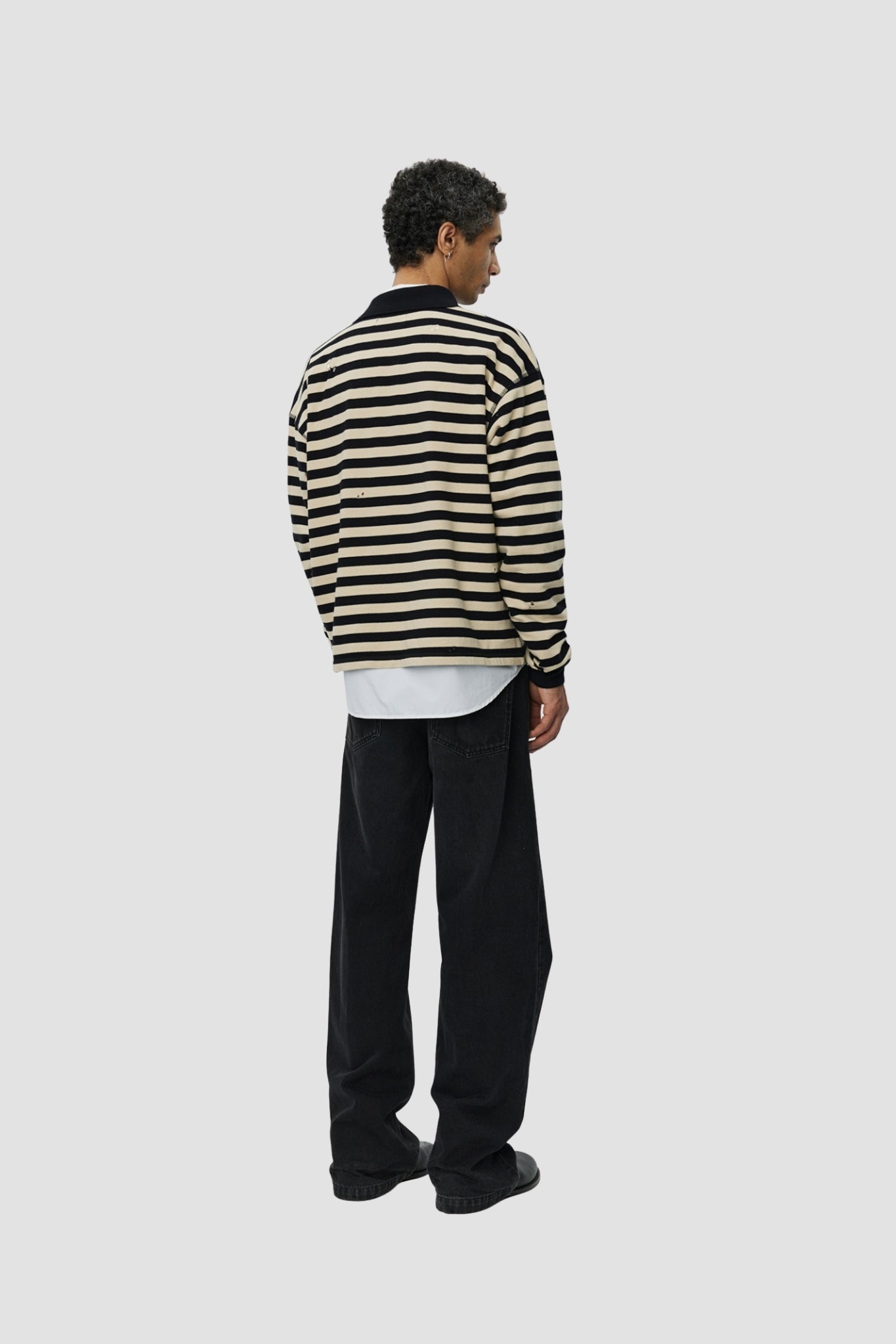 FRACTURED POLO Wide Black Stripe