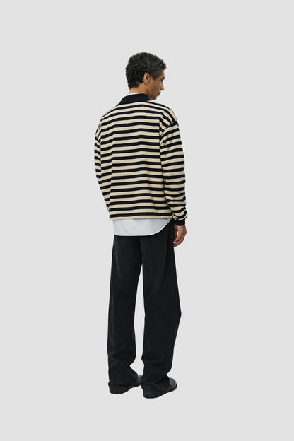FRACTURED POLO Wide Black Stripe