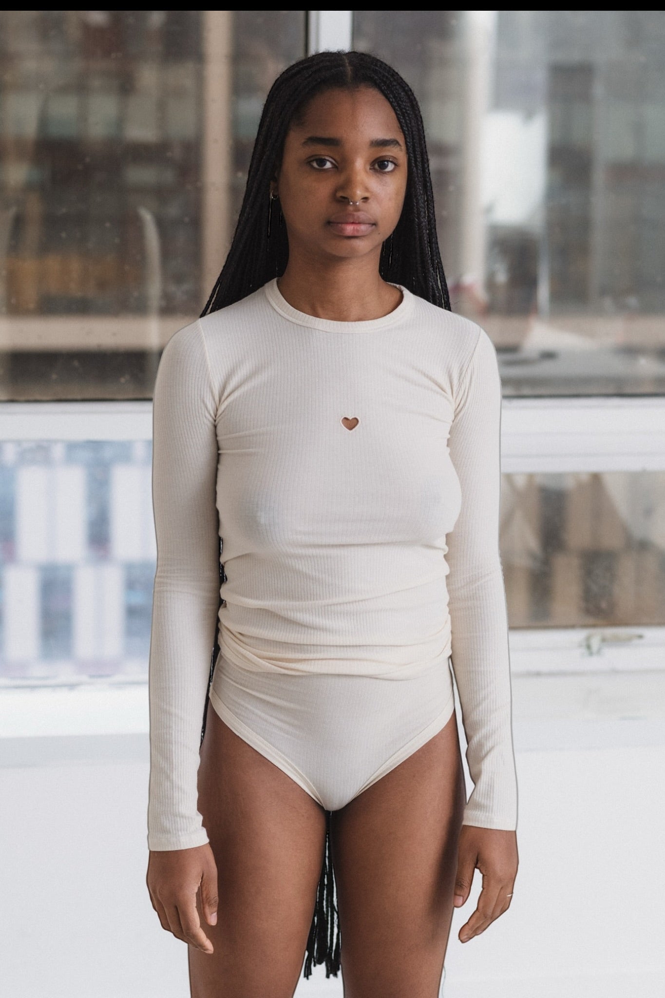 HEART LONG SLEEVE TEE Undyed