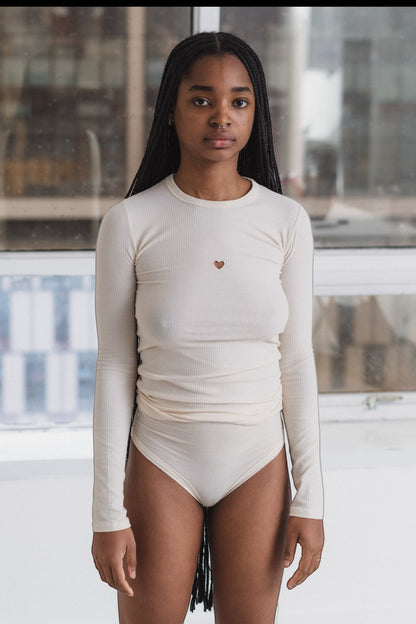 HEART LONG SLEEVE TEE Undyed
