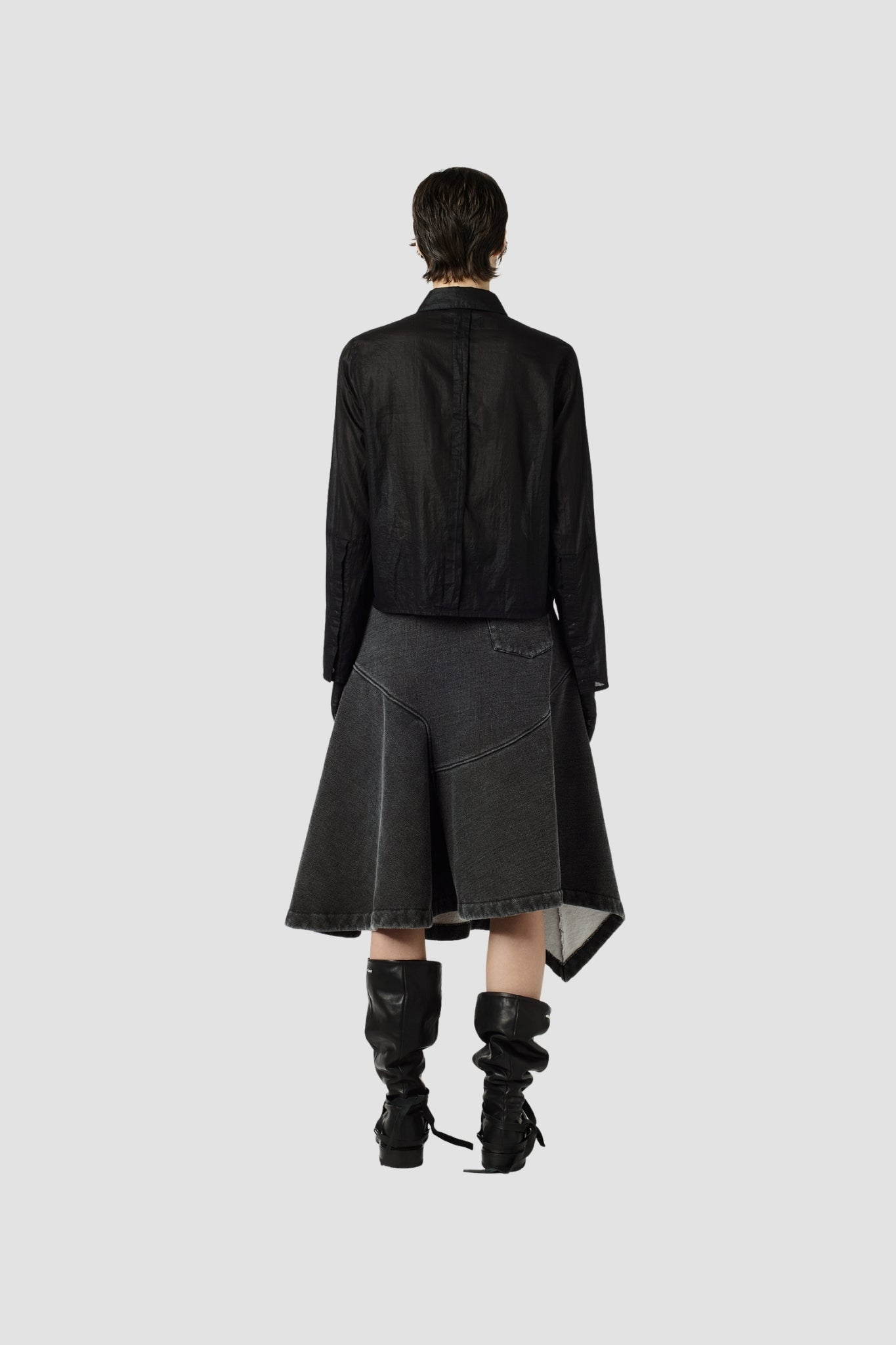 AUTO SHIRT Black Ink Chintzed Mussola