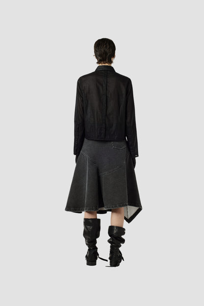 AUTO SHIRT Black Ink Chintzed Mussola