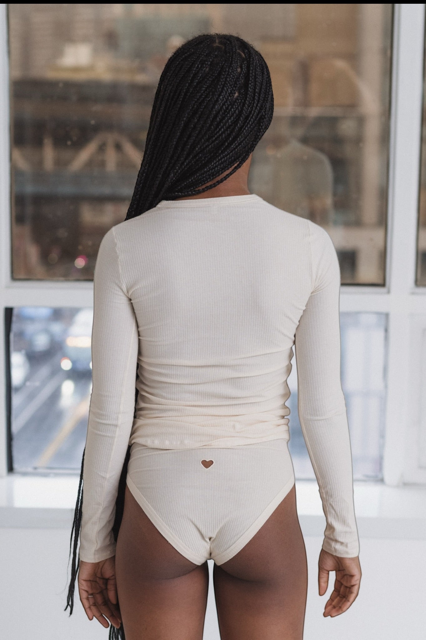 HEART LONG SLEEVE TEE Undyed