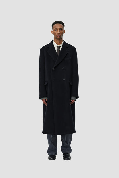 CONFERENCE COAT Black Recycled Wool