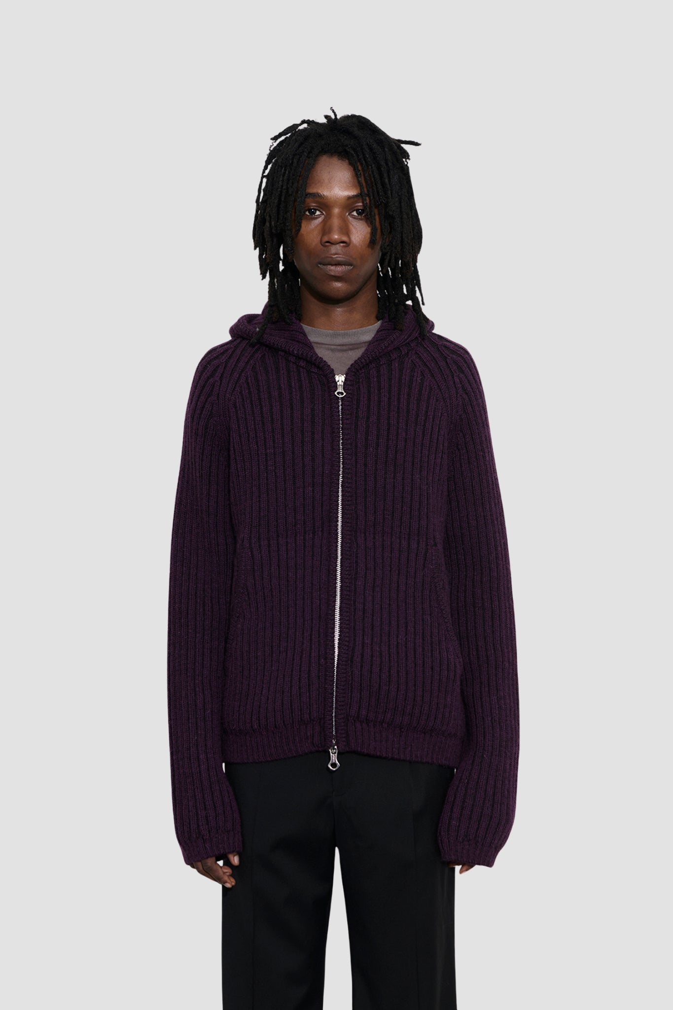LEVEL HOOD Night Violet Stripe Isles Wool