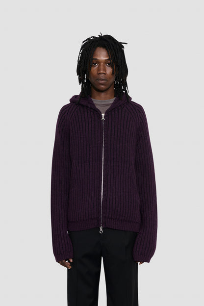 LEVEL HOOD Night Violet Stripe Isles Wool