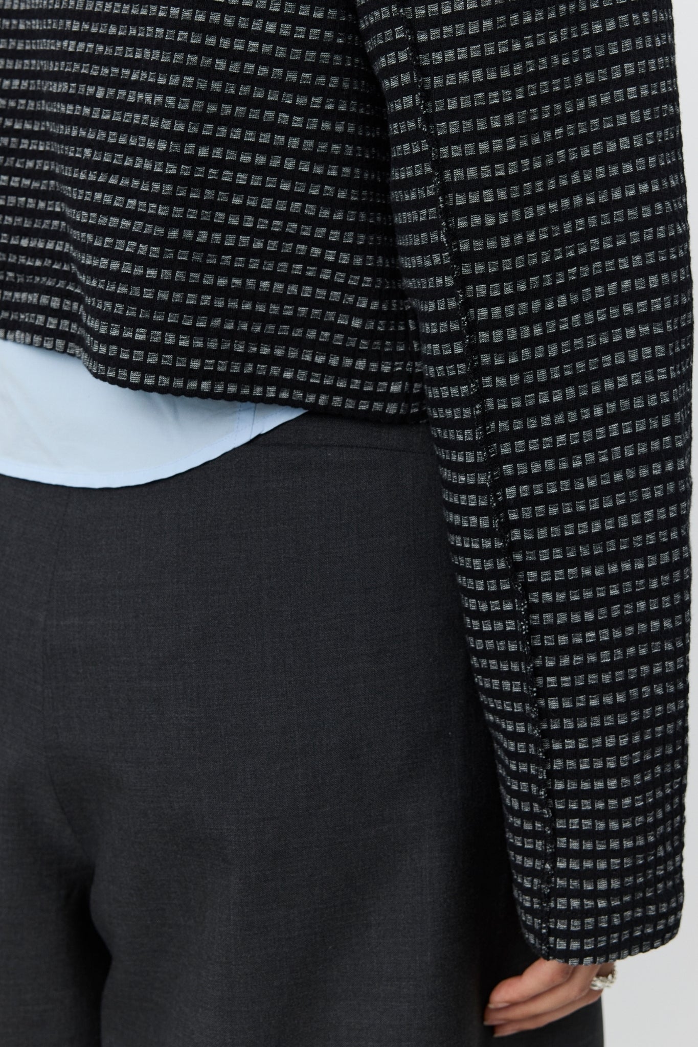 CROPPED LEISURE ZIP UP W Black Experienced Check