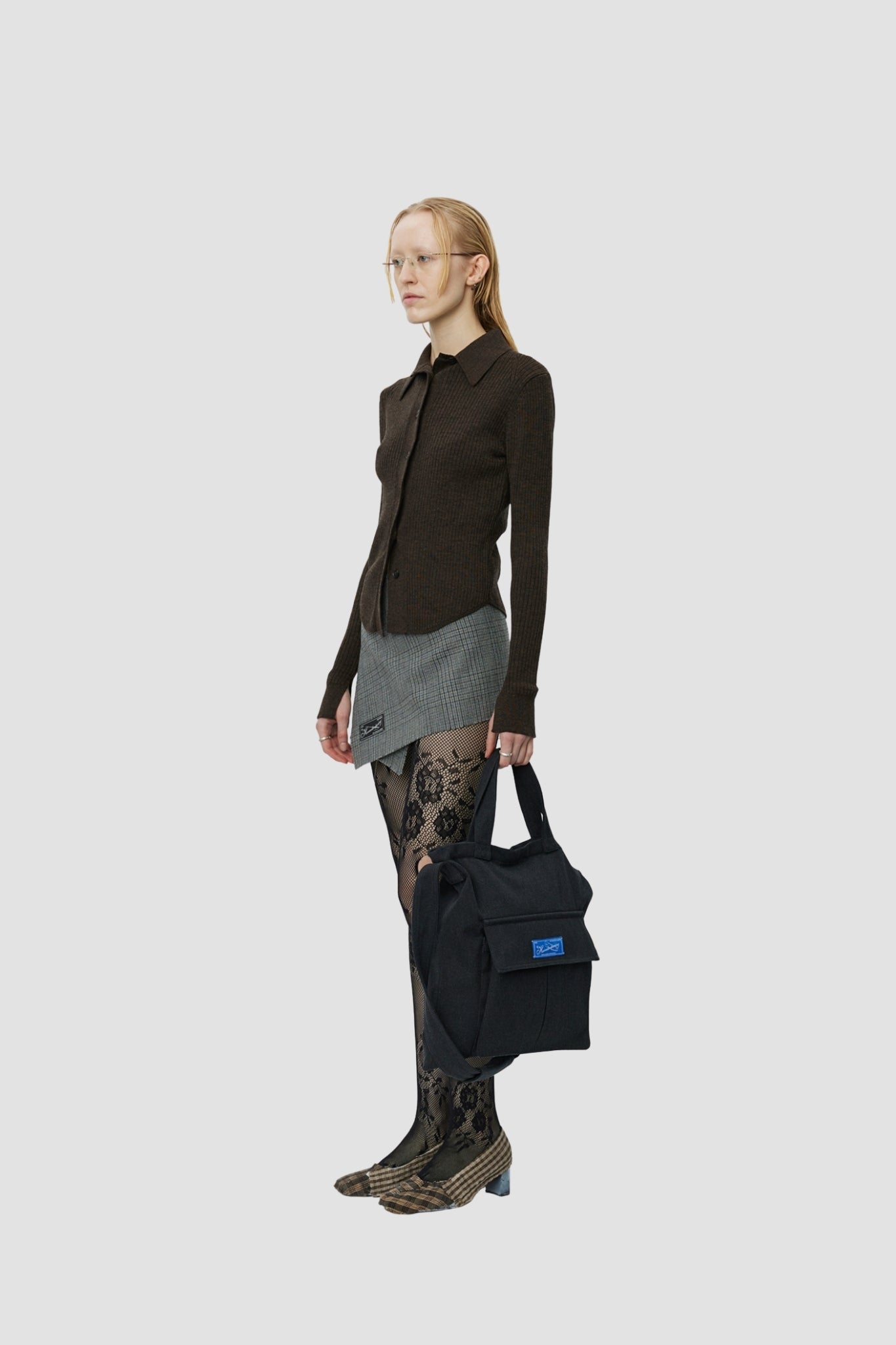 KNITTED RIB SHIRT Dark Brown