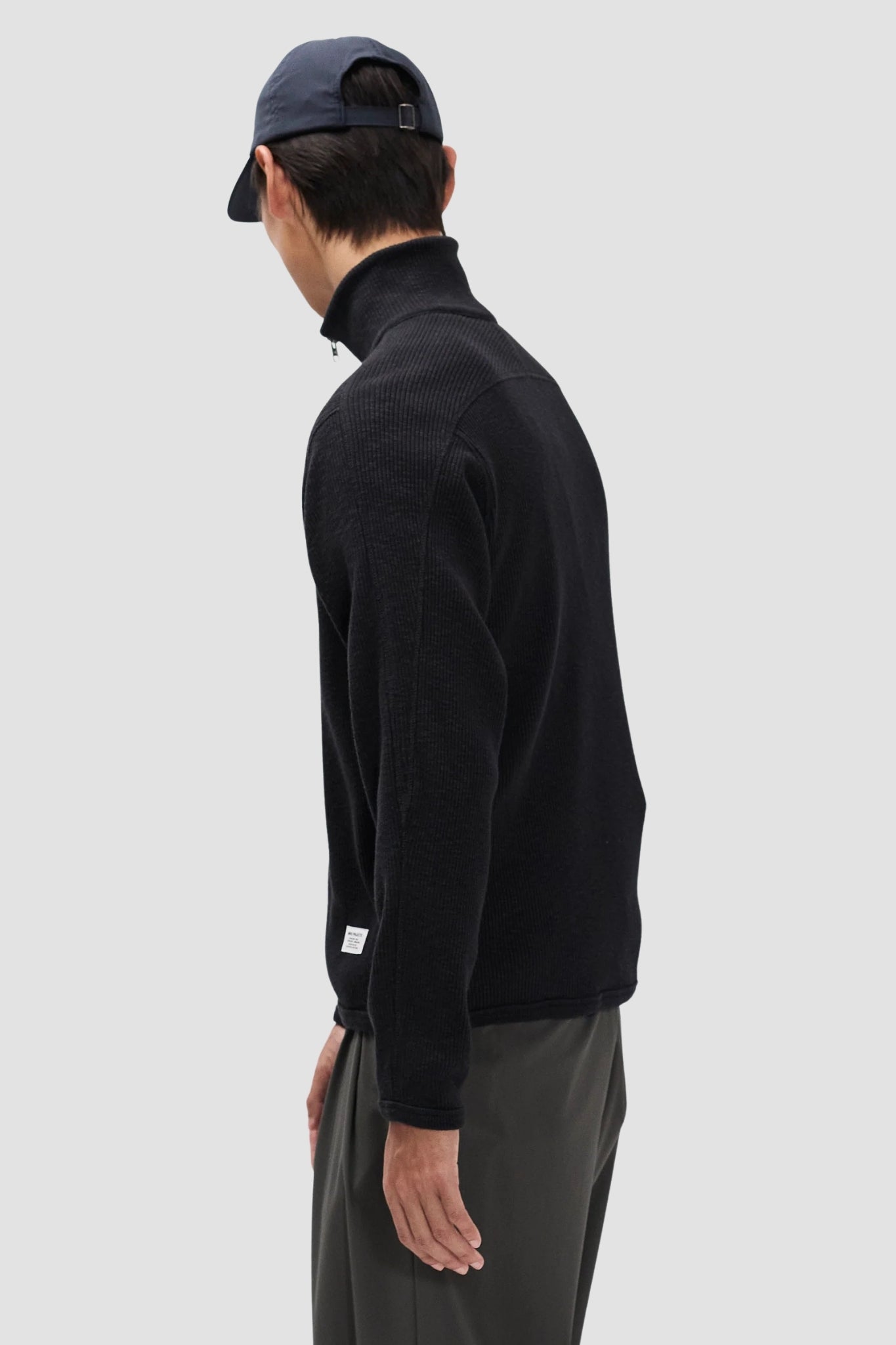 TENO MILITARY RIB ZIP CARDIGAN Black