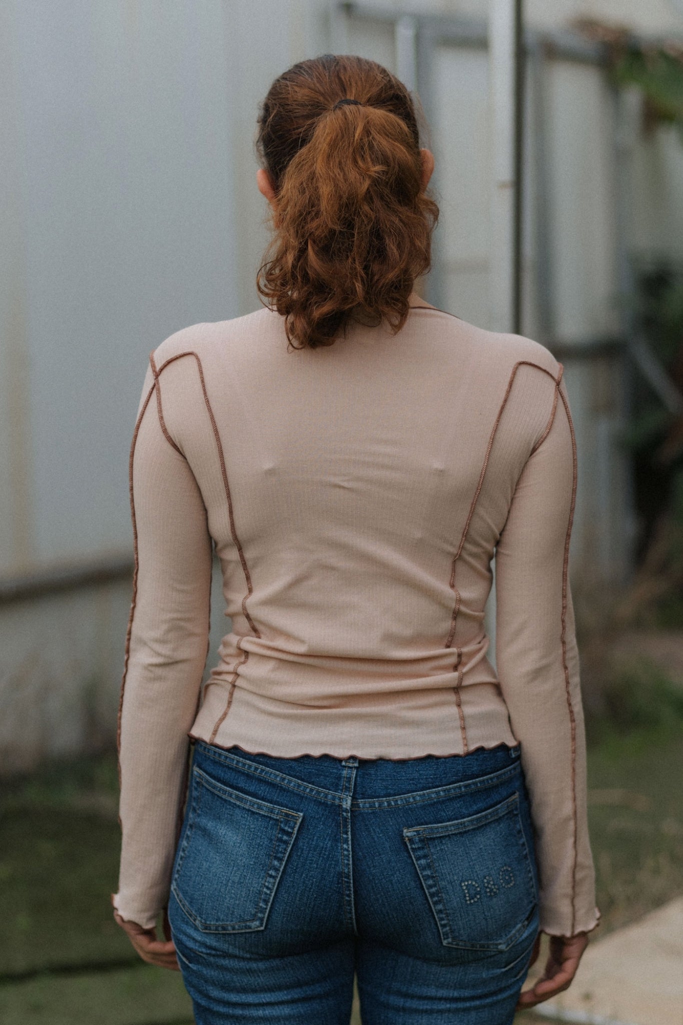 OMATO LONG SLEEVE TEE Tin Beige