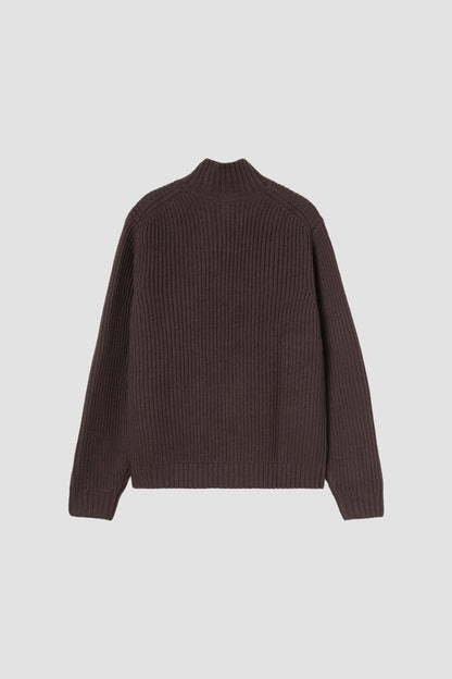 DETROIT HALF ZIP SWEATER Palisander