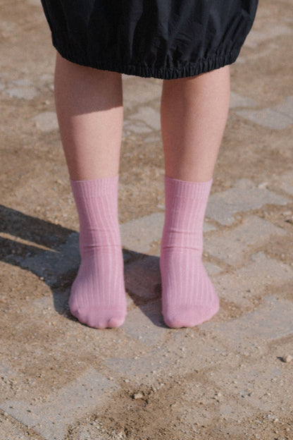 RIB OVERANKLE SOCKS Vie Pink