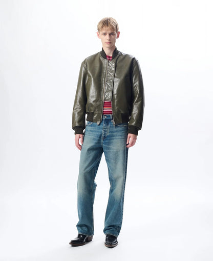 LEATHER FLIGHT JACKET 320 green