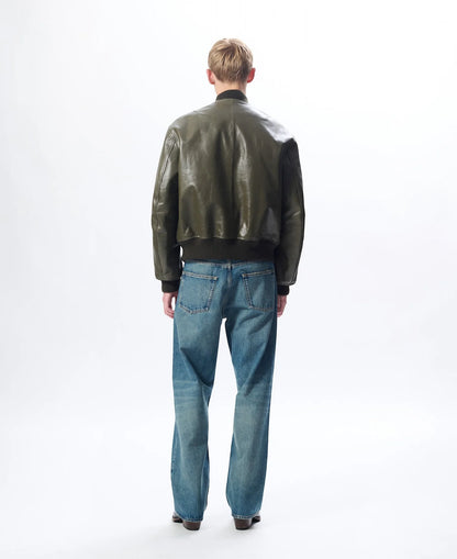 LEATHER FLIGHT JACKET 320 green