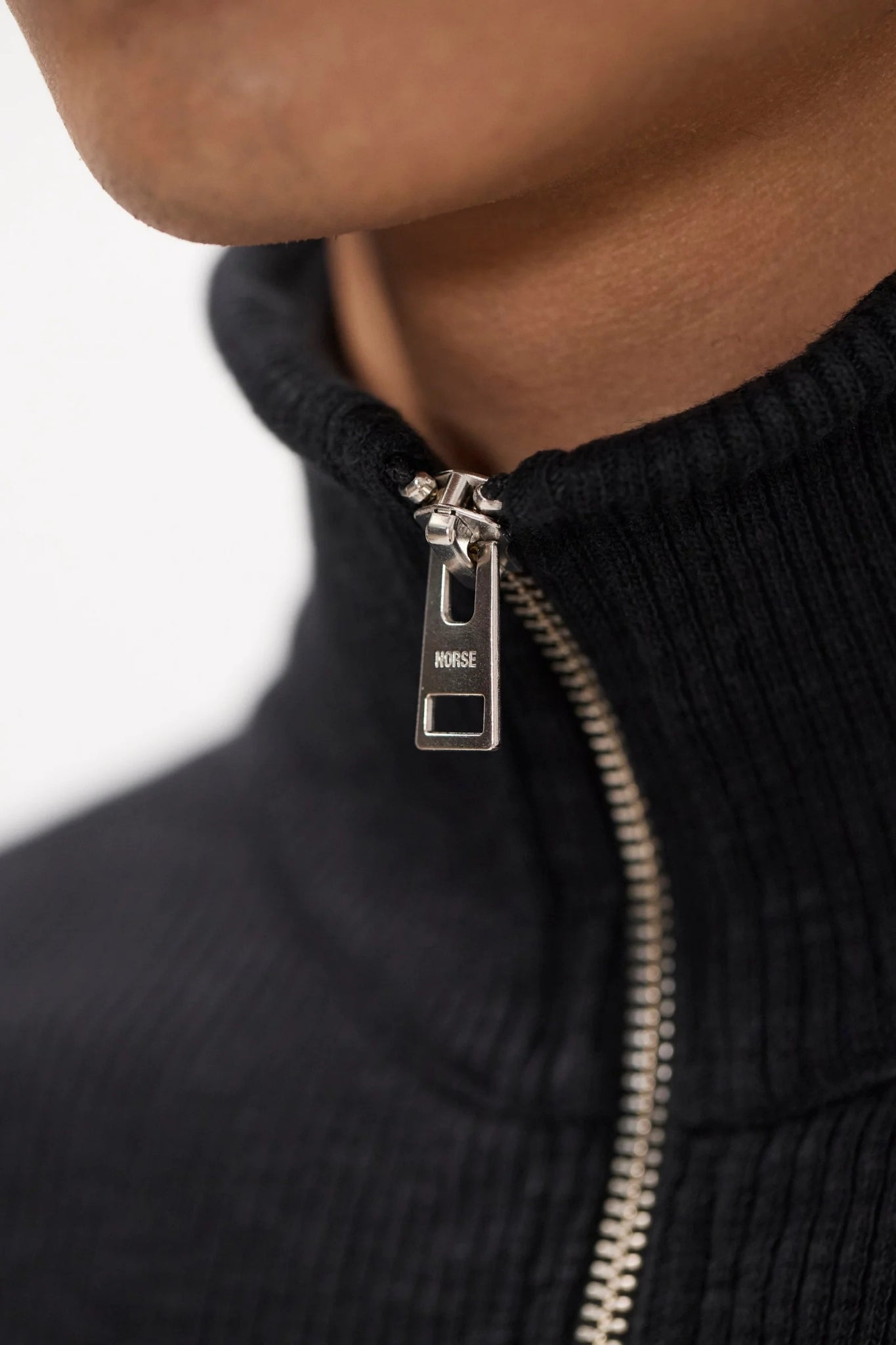 TENO MILITARY RIB ZIP CARDIGAN Black