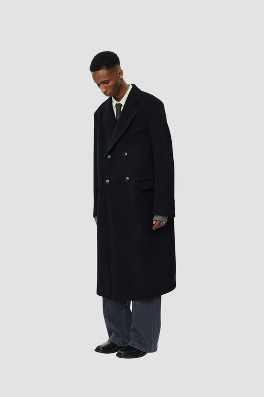 CONFERENCE COAT Black Recycled Wool