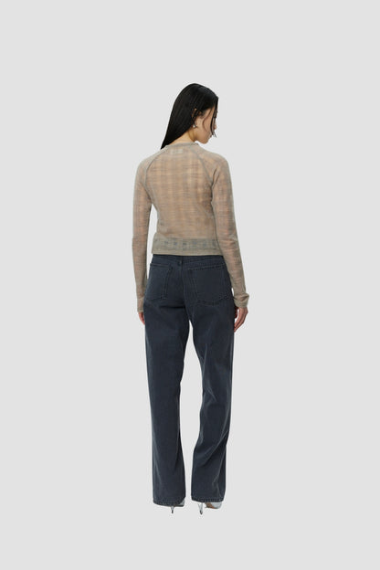 RAGLAN LS TEE Beige Gauze Check