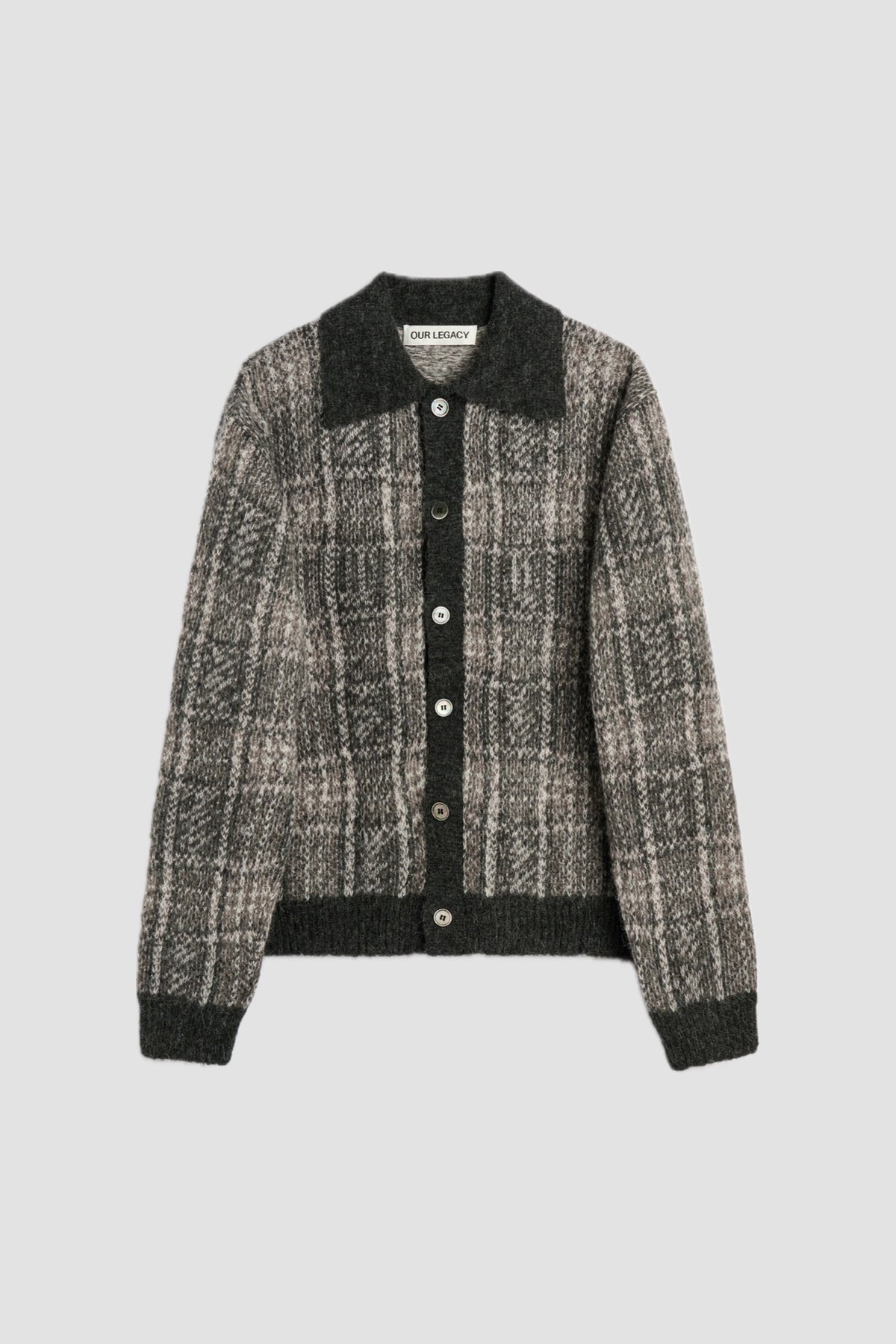 EVENING POLO grand check fuzzy alpaca