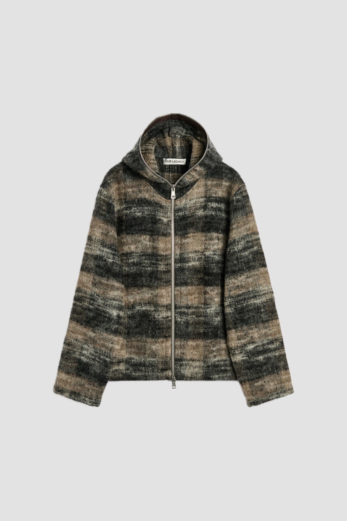 FULL ZIP HOOD night woods check lofty wool