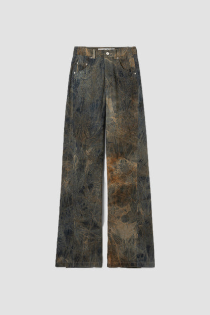 OVER-DYED BACK SLIT JEANS muted neuterals