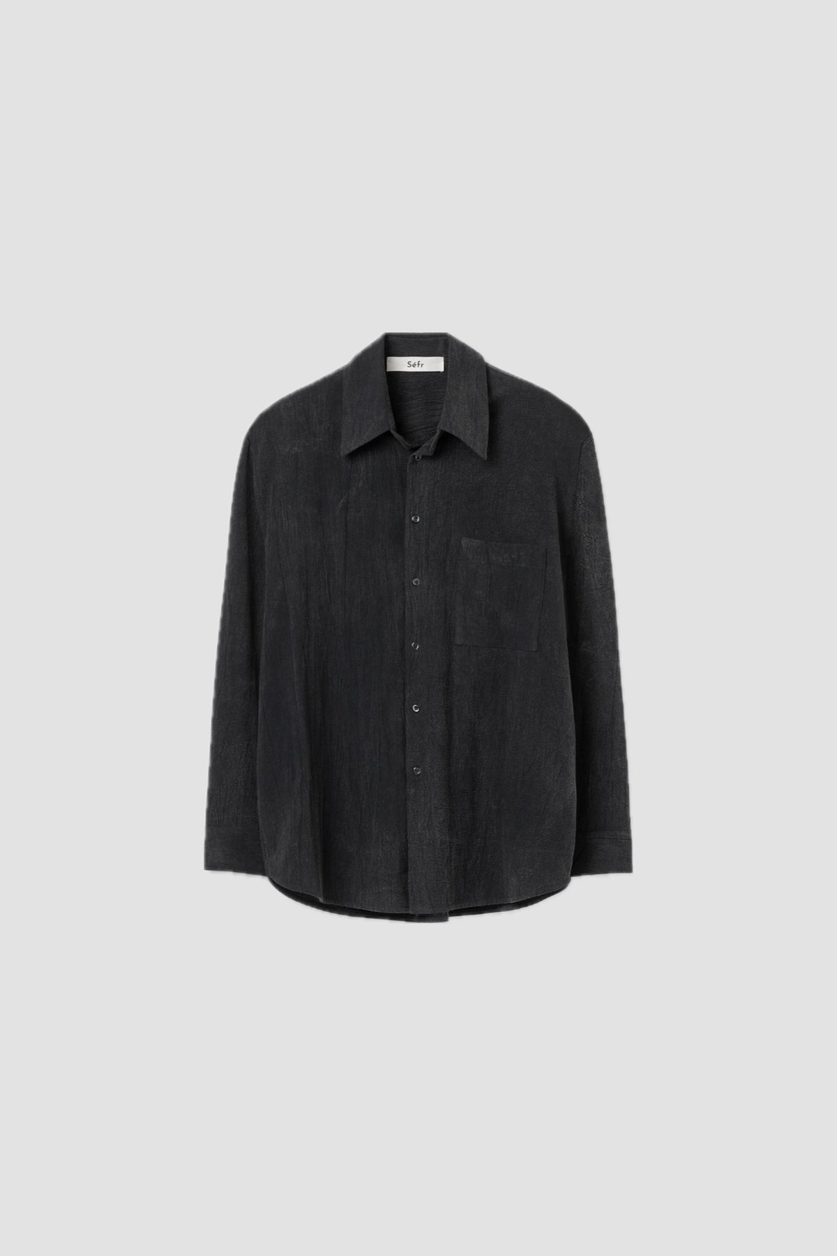 FLUID OVERSIZED SHIRT creased black