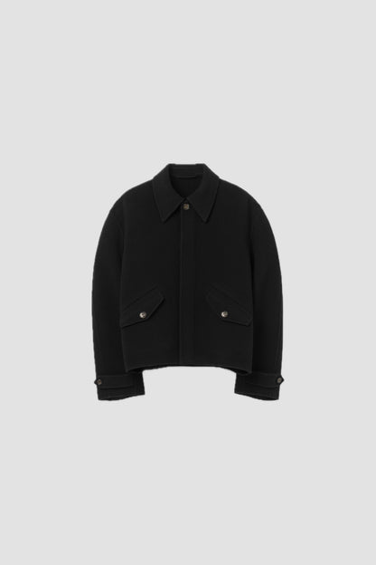 RELAXED WOOL JACKET black