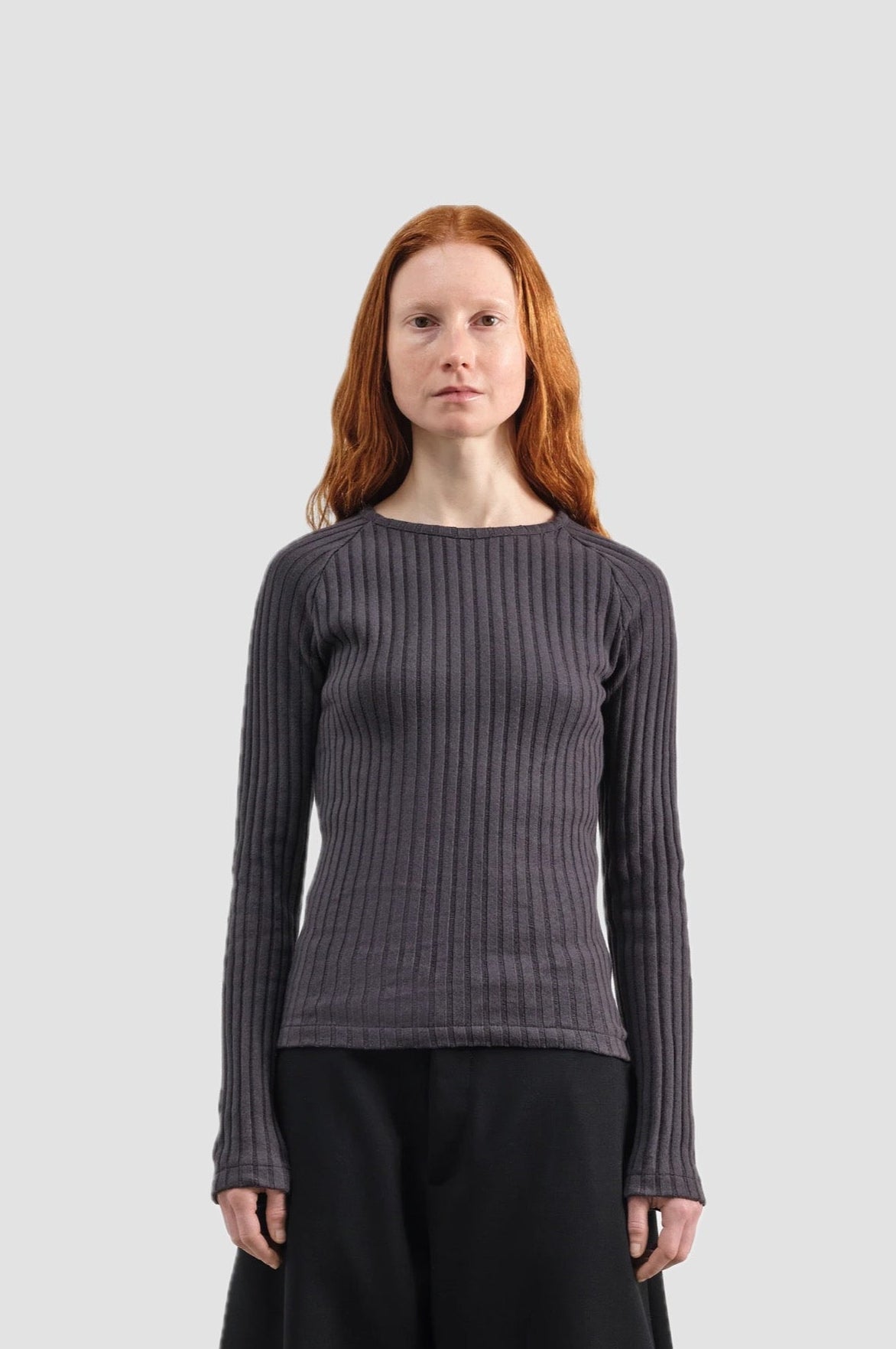 CHARLOTTE RAGLAN TOP charcoal