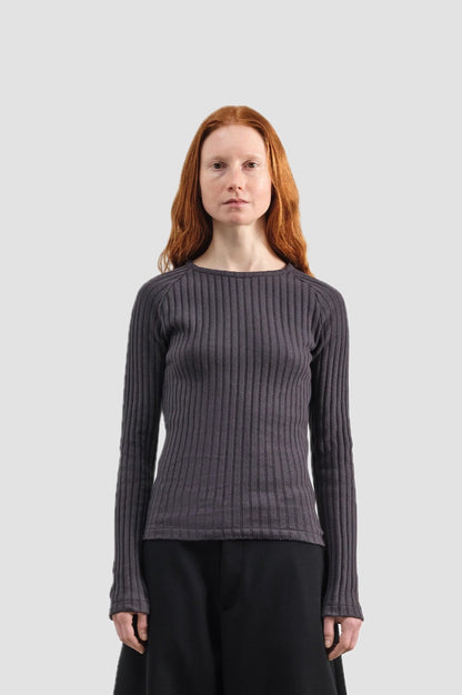 CHARLOTTE RAGLAN TOP charcoal