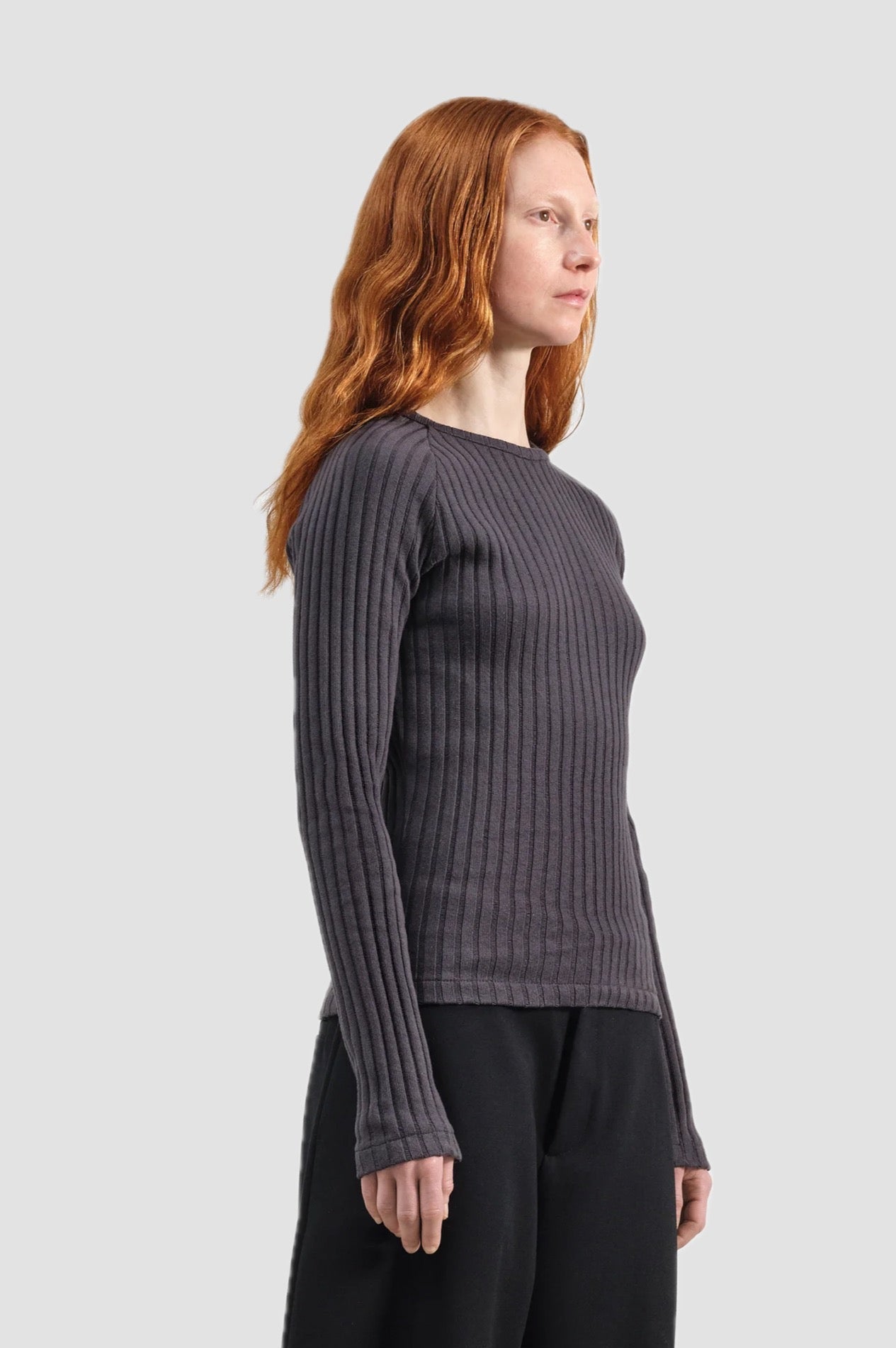 CHARLOTTE RAGLAN TOP charcoal
