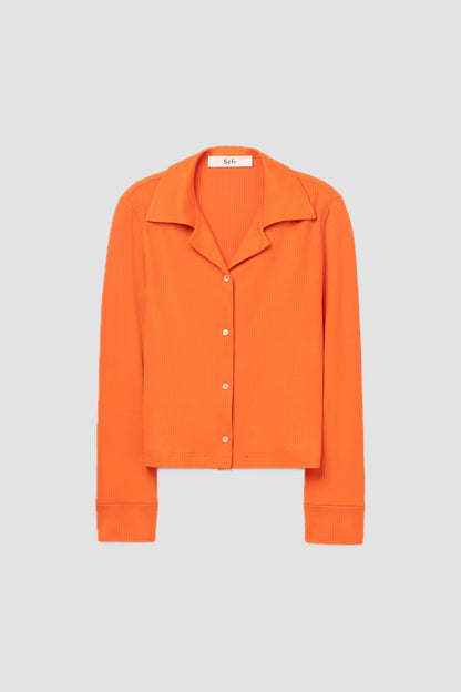 REESE SHIRT Tangerine Viscose Rib
