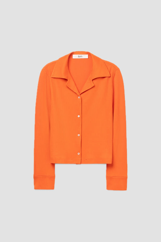 REESE SHIRT Tangerine Viscose Rib