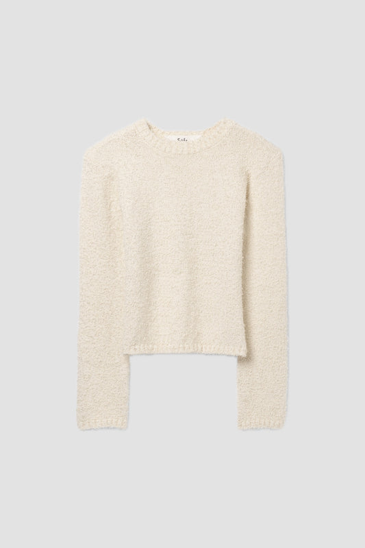 LUCIE SWEATER Textured Cream Tencel