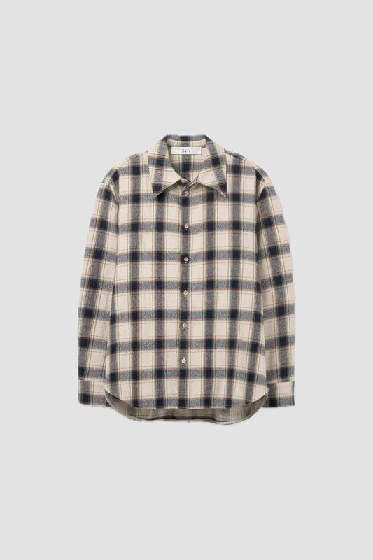 WES SHIRT NAVY TABLECLOTH CHECK