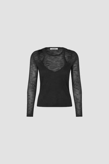 DRAMA KNIT BLOUSE black