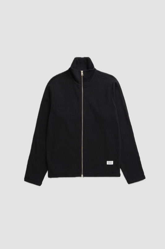TENO MILITARY RIB ZIP CARDIGAN Black