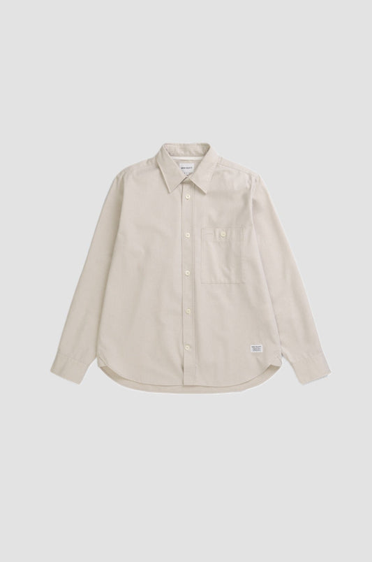 KONGSHOVED MINI HERRINGBONE TWILL RELAXED SHIRT Natural Ecru