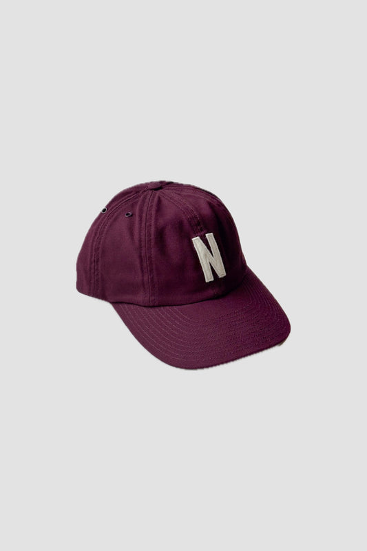 Light Canvas Felt N 8 Panel Cap Mahogany
