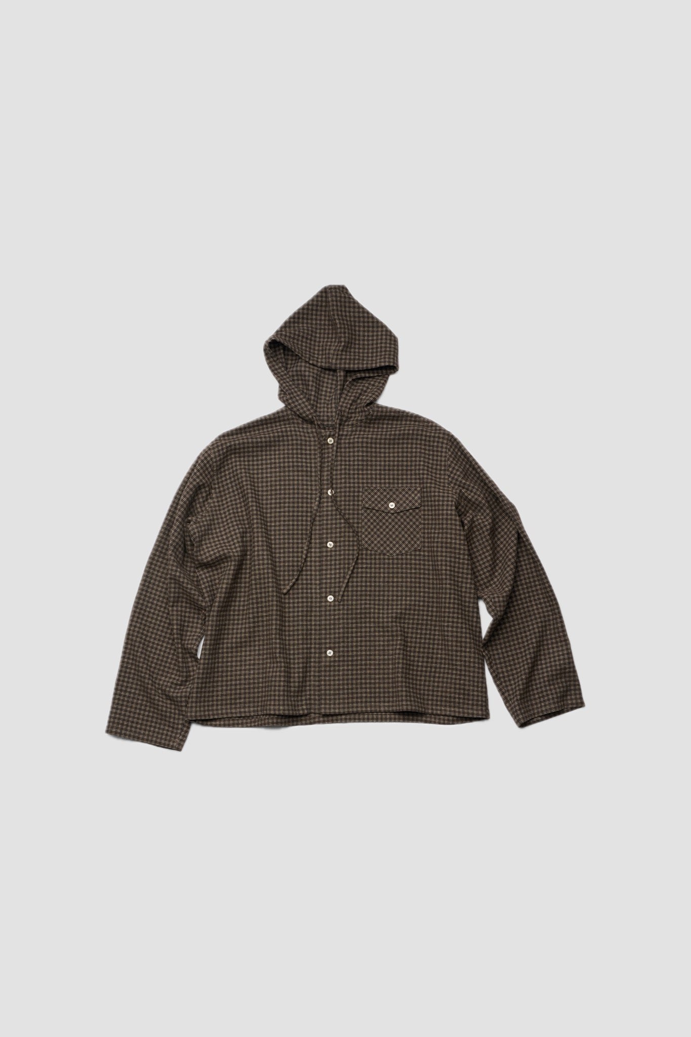 MERLE HOODED OVERSHIRT Check