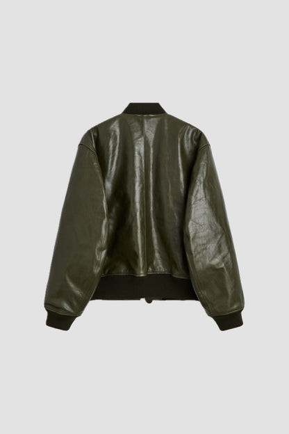 LEATHER FLIGHT JACKET 320 green