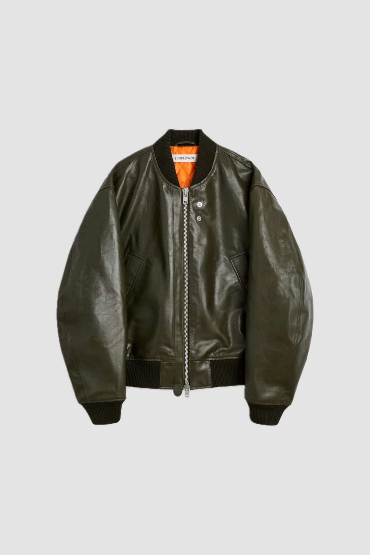 LEATHER FLIGHT JACKET 320 green