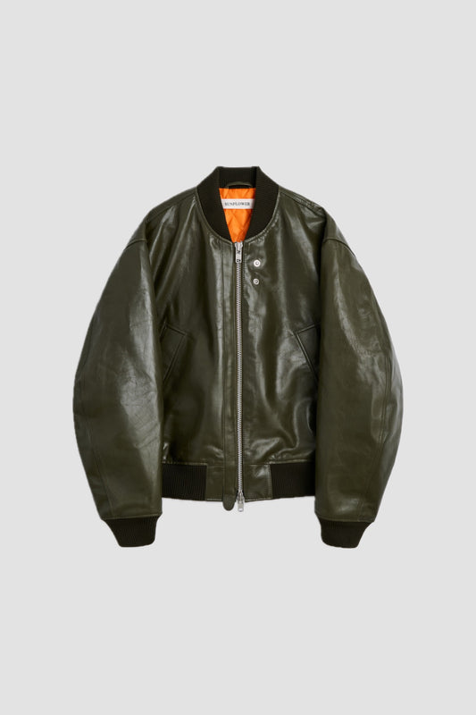 LEATHER FLIGHT JACKET 320 green
