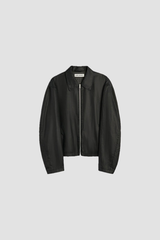 MINI JACKET WORKER lacquer black mirror tencel