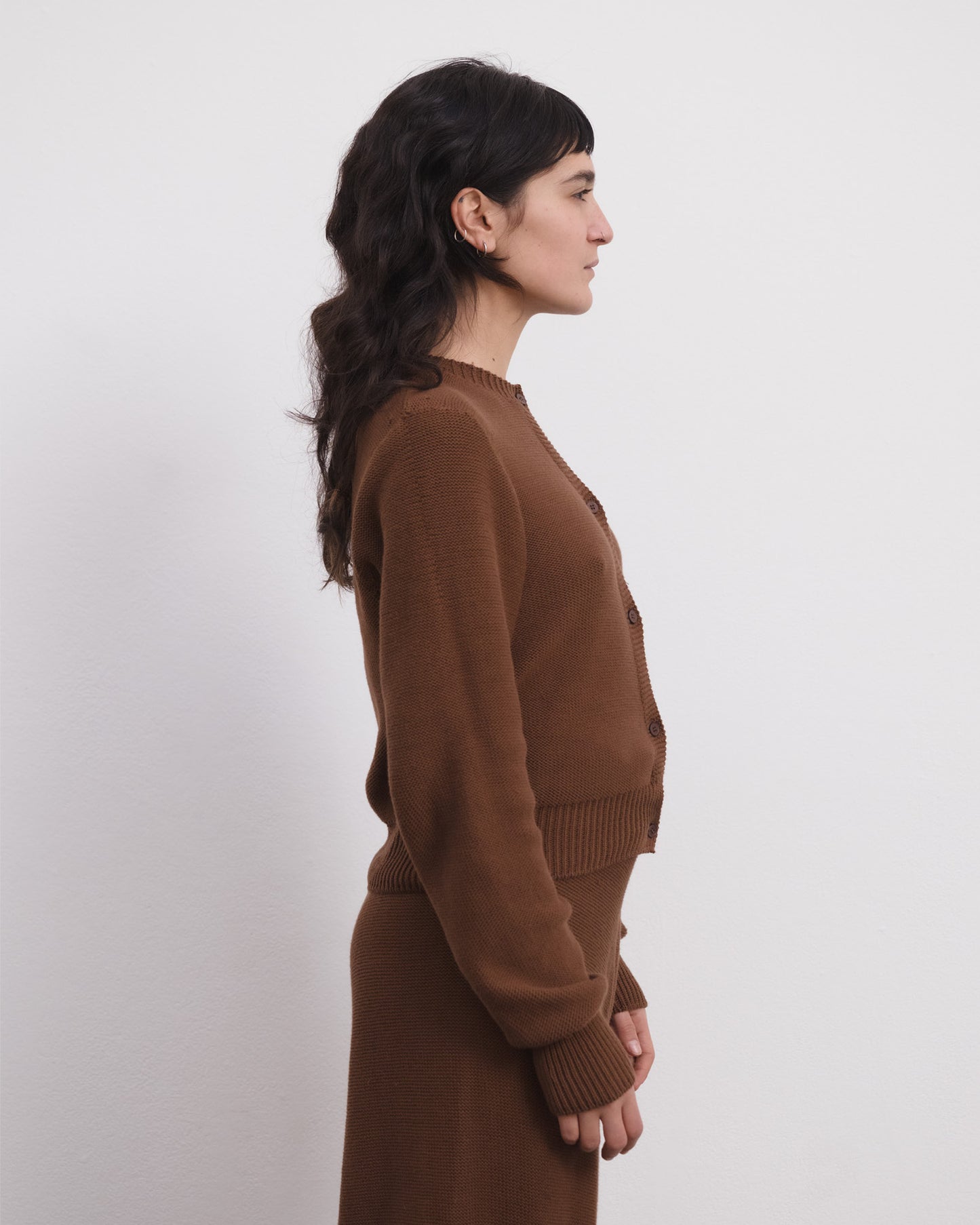TIER CARDIGAN Hazelnut Brown