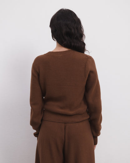 TIER CARDIGAN Hazelnut Brown