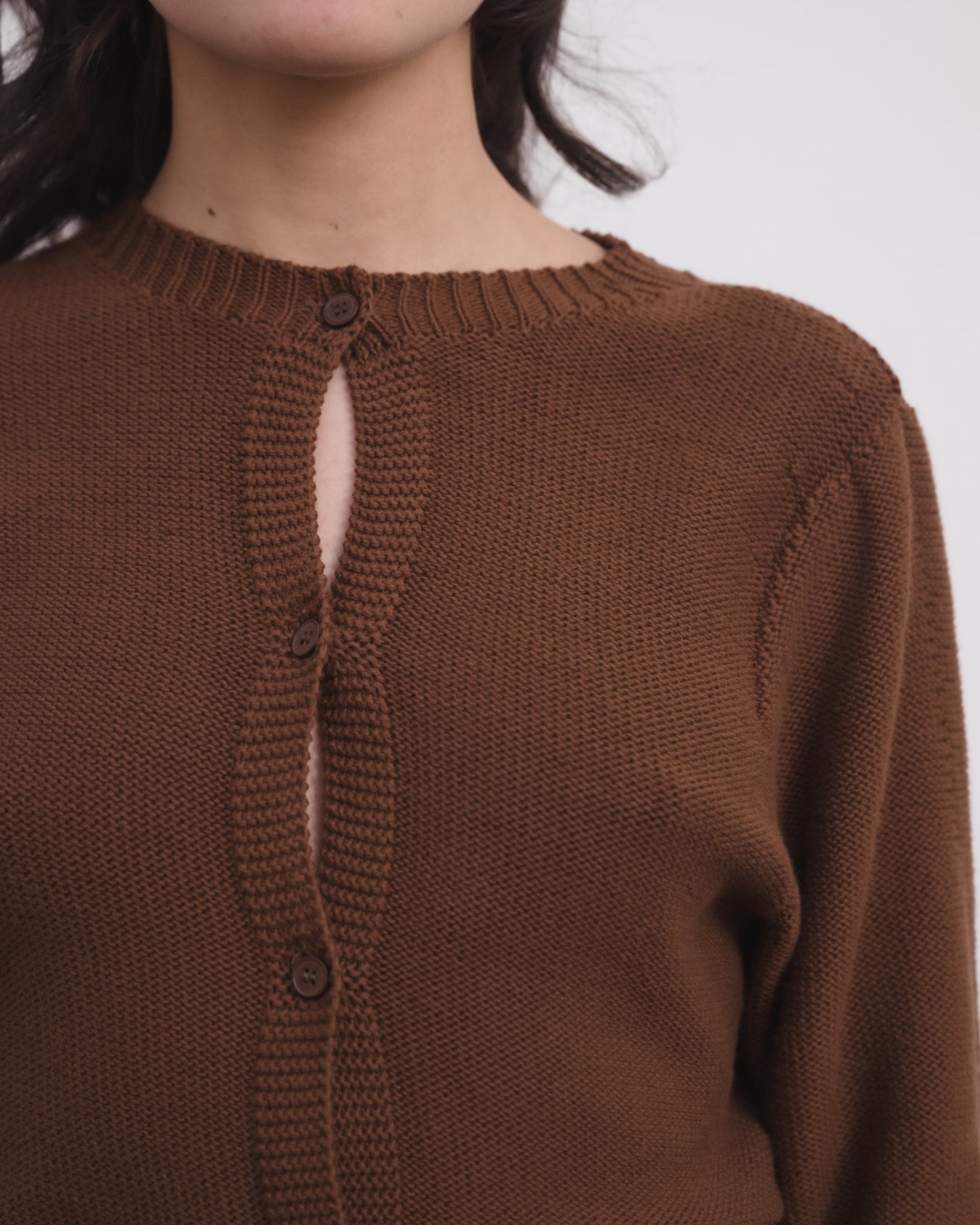 TIER CARDIGAN Hazelnut Brown